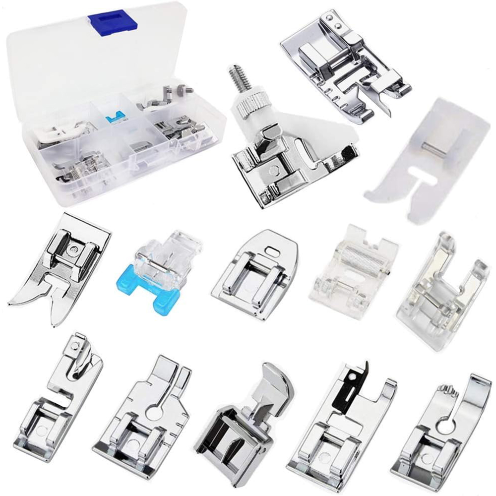 Twin Needle Stretch - 13 PCS/Box Presser Foot Set Roller