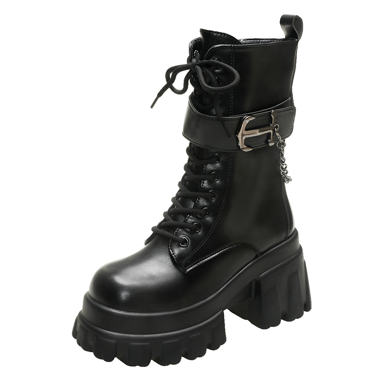 11cm Woman Hidden Wedges Boots - Sewing Latex 评论和价格