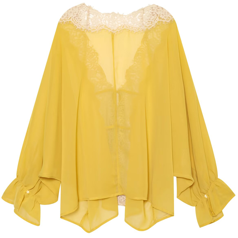 HXAO Ties Lace Up Women's Blou - Sewing V 评论和价格