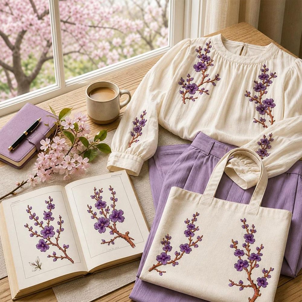 DIY Cherry Blossom Iron On Pat - Sewing Embroidery Fabric 评论和价格
