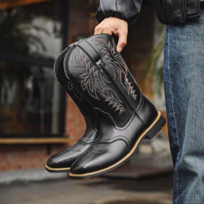 New Men High Boots Embroidery  - Sewing Embroidery Fabric 评论和价格