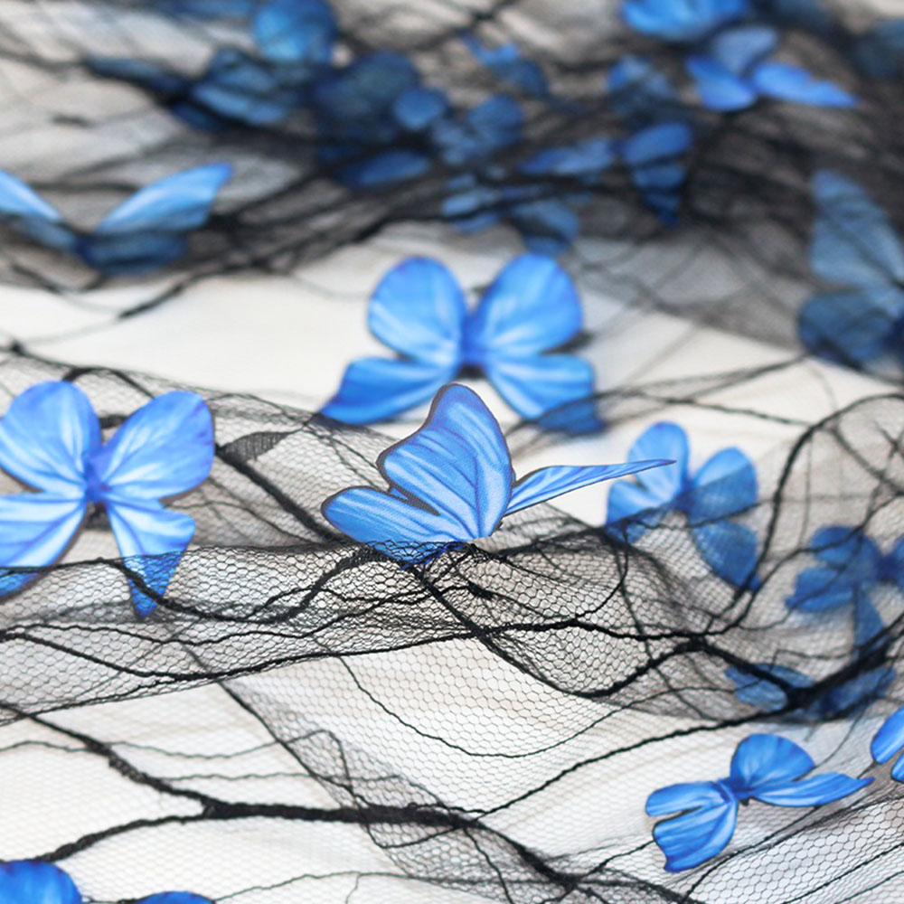 1Yard 3D Vivid Butterflies Lac - Sewing Embroidery Fabric 评论和价格