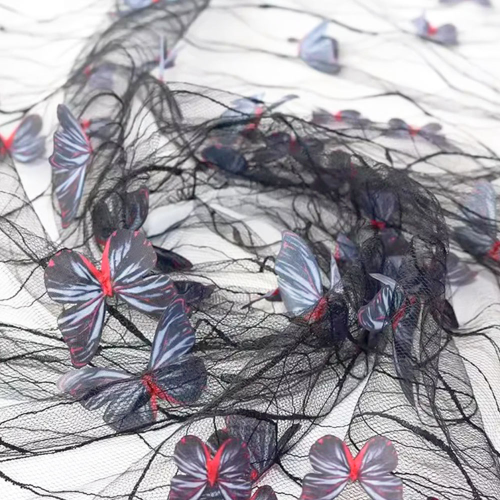 1Yard 3D Vivid Butterflies Lac - Sewing Embroidery Fabric 评论和价格