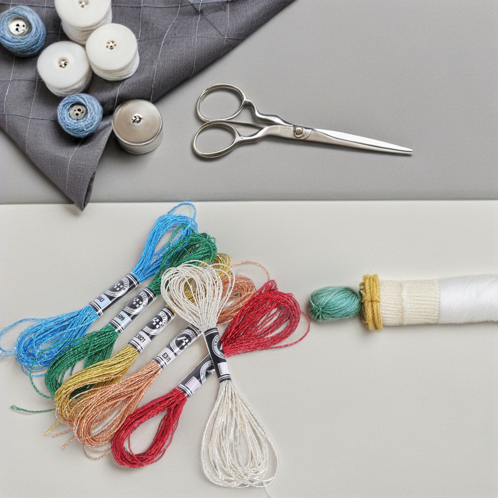 6Pcs Luxurious Metallic Embroi - Embroidery Floss Thread 评论和价格