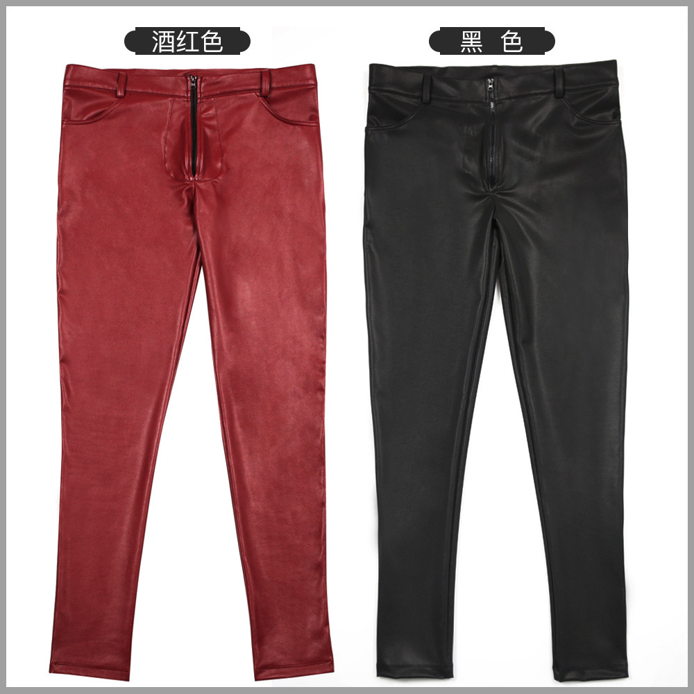 Men's PU Leather Skinny Jeans  - Sewing Latex 评论和价格