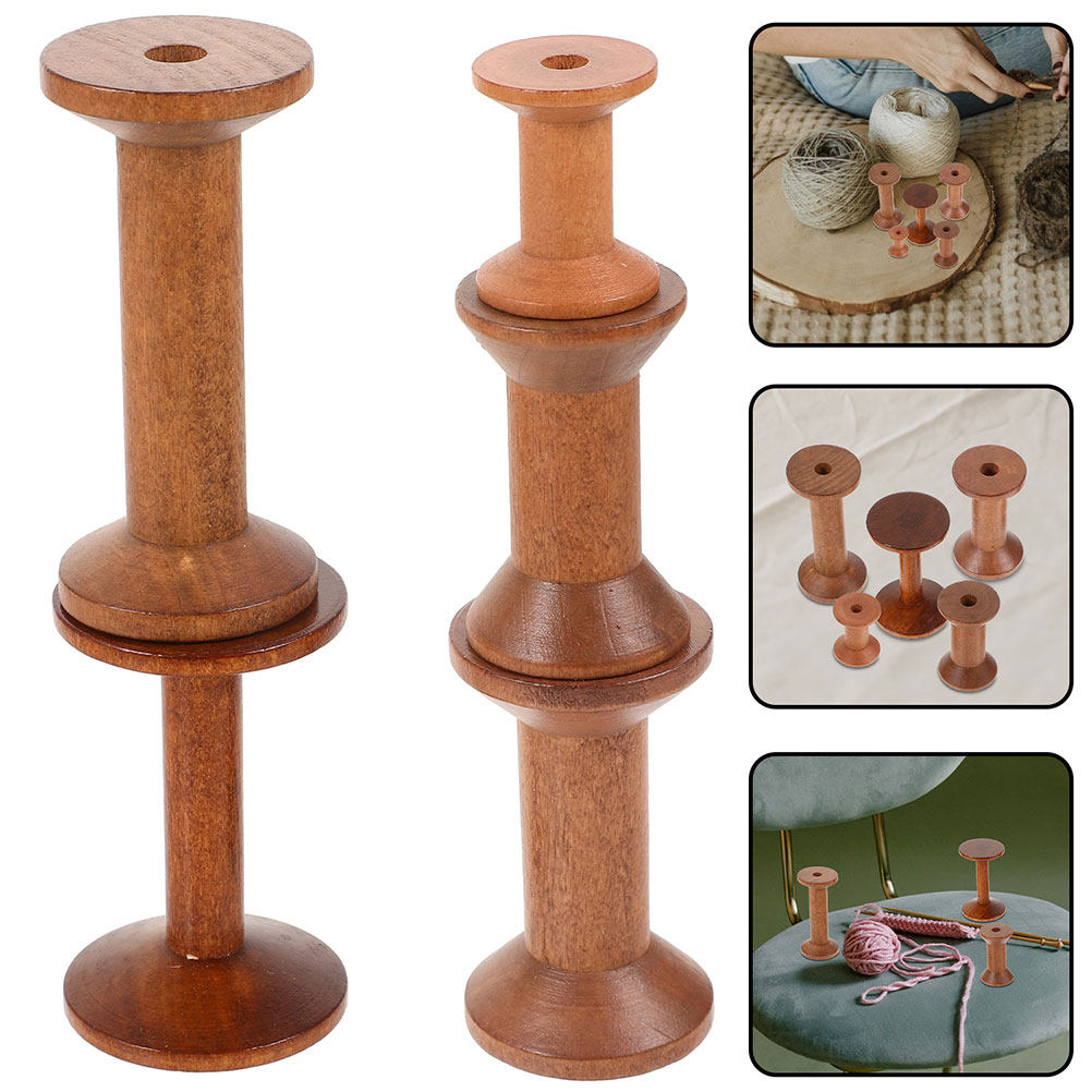 7Pcs Wooden Thread Spools Vint - Thread Bobbins Empty 评论和价格