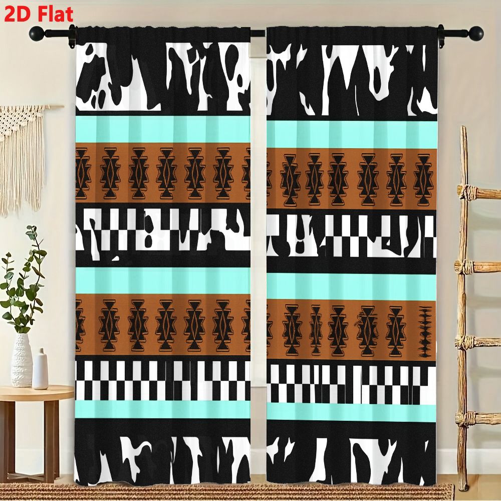 2Pcs Curtains 2D Flat Geometri - Century Textile & Sewing Supply Photos 评论和价格