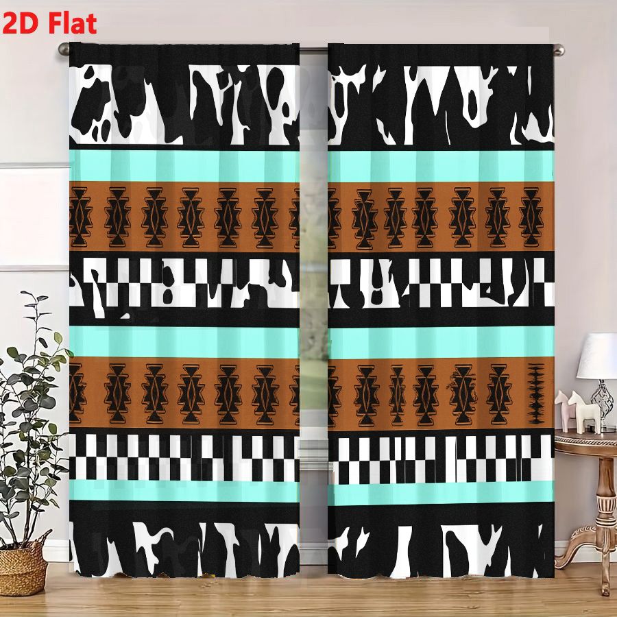 2Pcs Curtains 2D Flat Geometri - Century Textile & Sewing Supply Photos 评论和价格