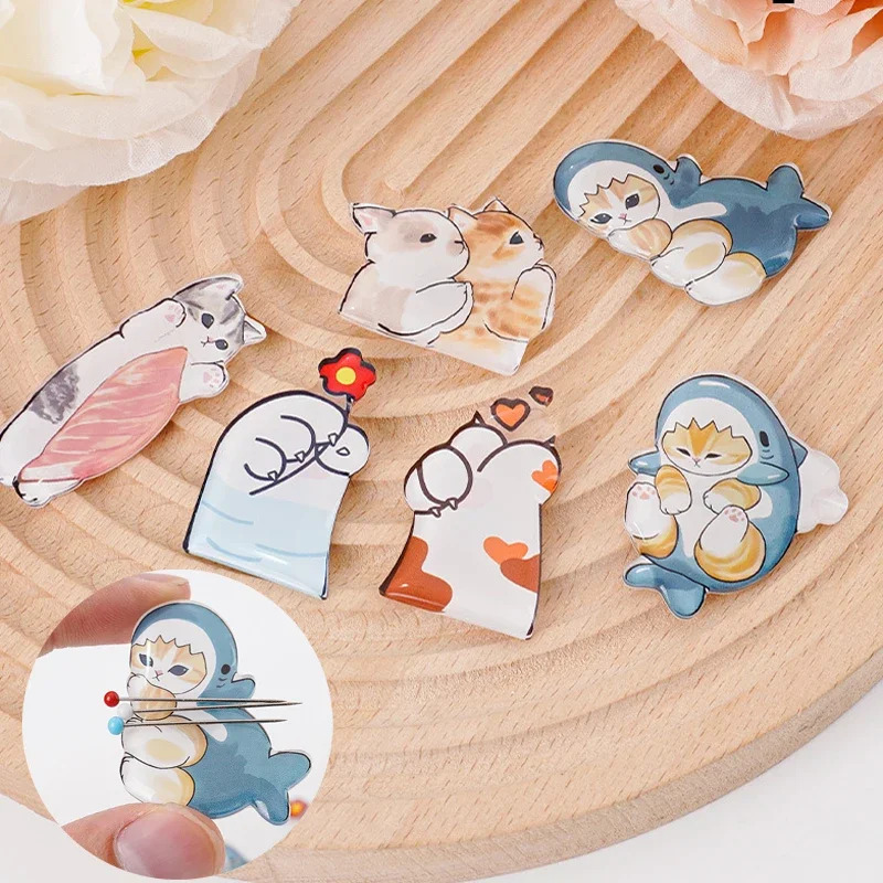 Cute cat acrylic needle, 1 pie - Embroidery Floss Thread 评论和价格