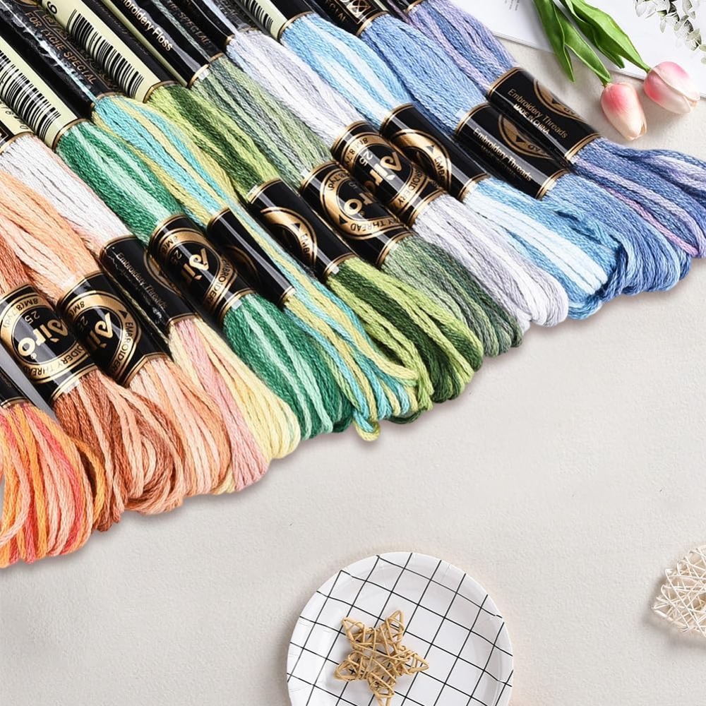 12 Skeins 105 Yards Cross Stit - Embroidery Floss Thread 评论和价格