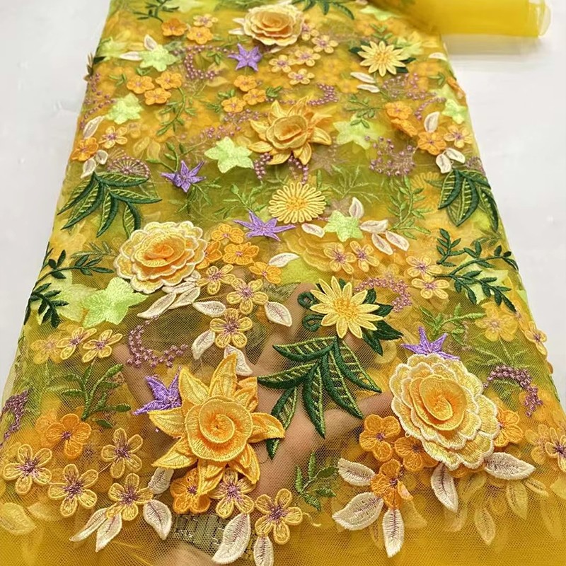 90x130cm 3D Floral Embroidered - Textile And Sewing Supply 评论和价格