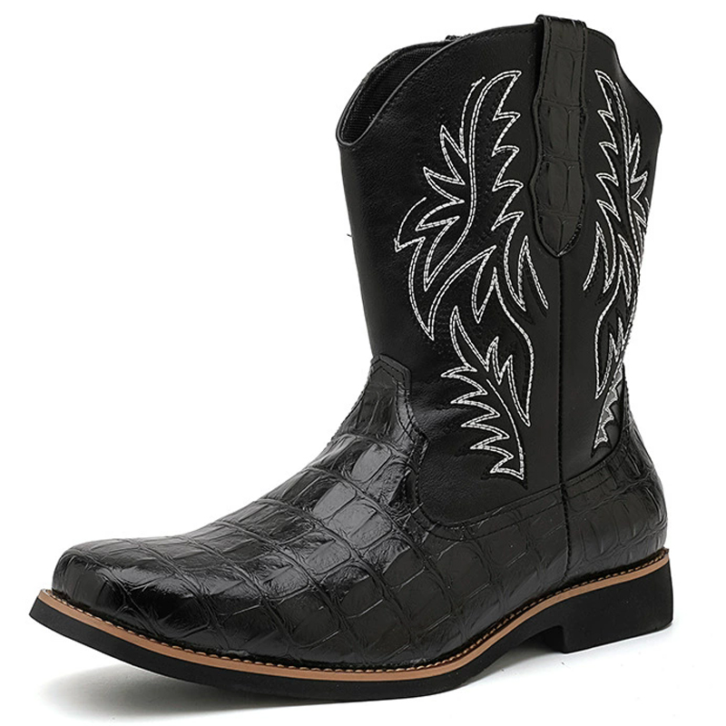 Retro Wide Toe Western Cowboy  - Sewing Embroidery Fabric 评论和价格