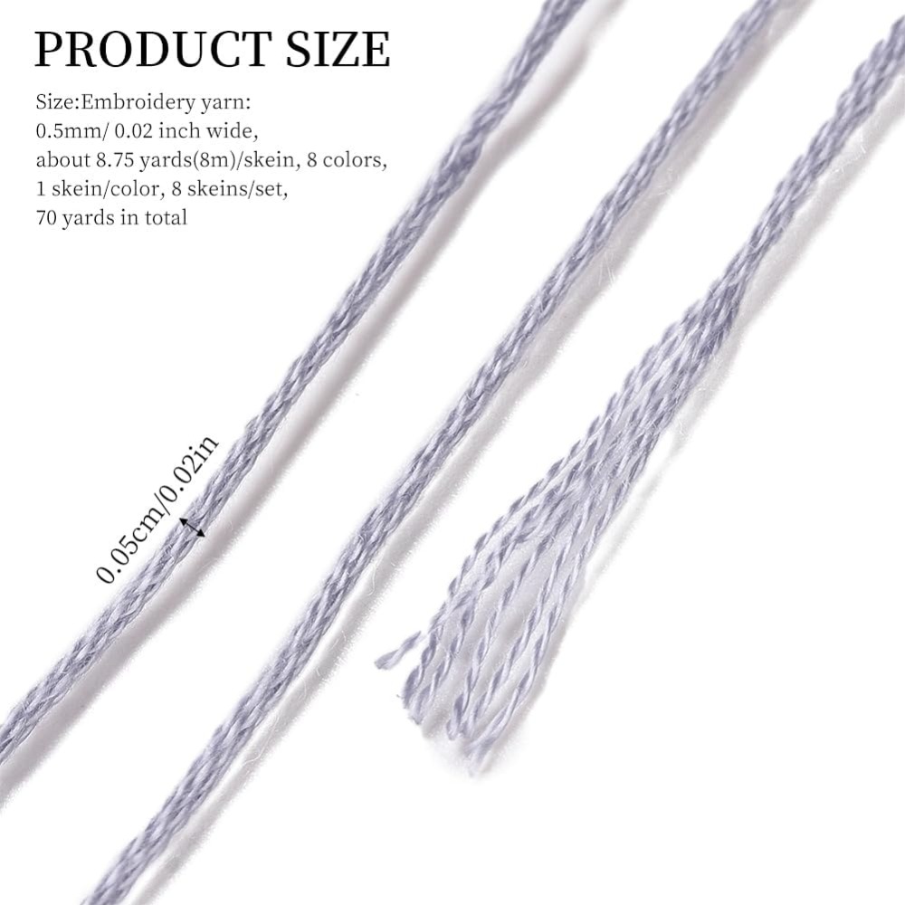 8 Skeins 70 Yards Grey Friends - Embroidery Floss Thread 评论和价格
