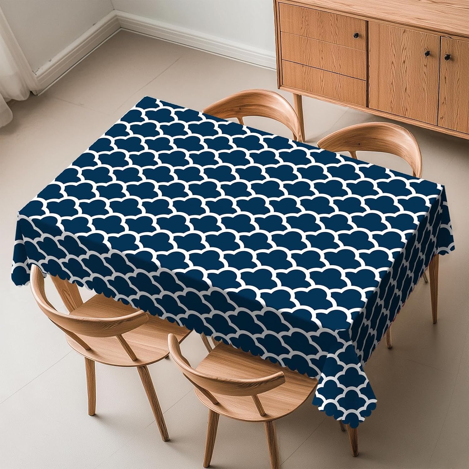 Blue Tablecloth Navy Cloud Sea - Century Textile & Sewing Supply Photos 评论和价格