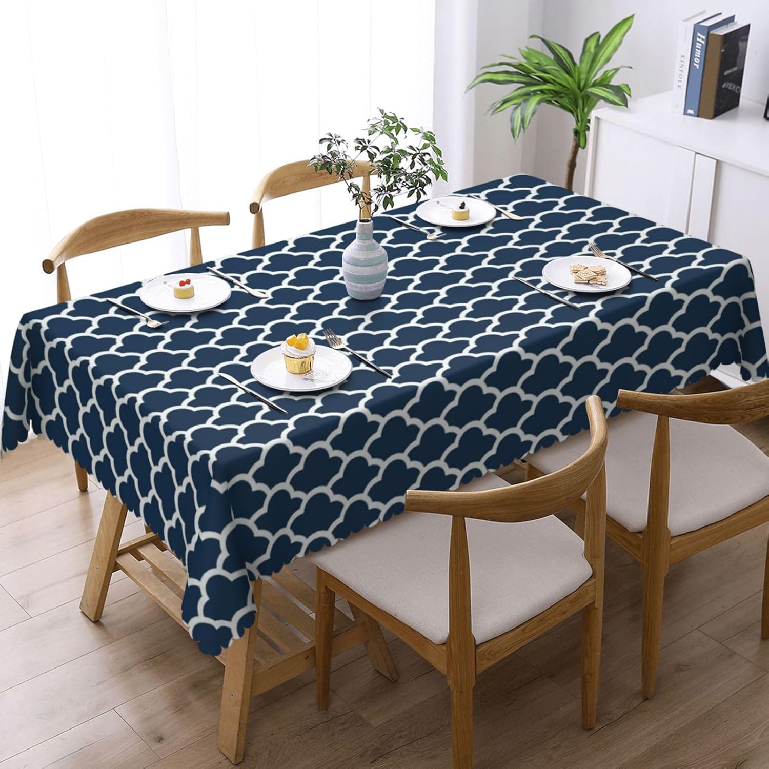 Blue Tablecloth Navy Cloud Sea - Century Textile & Sewing Supply Photos 评论和价格