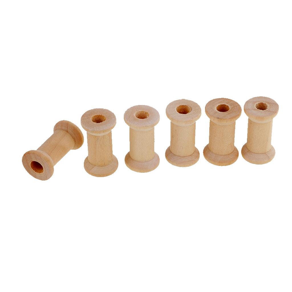 Wooden Empty Bobbin Set 20 Pie - Thread Bobbins Empty 评论和价格