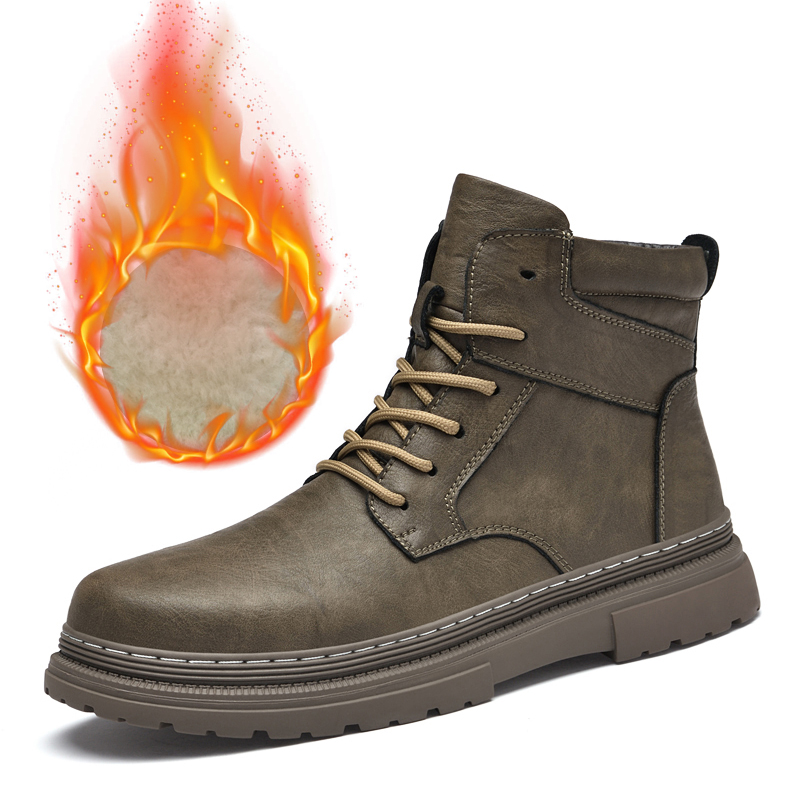 Warm Winter Men Leather Shoes  - Sewing Latex 评论和价格