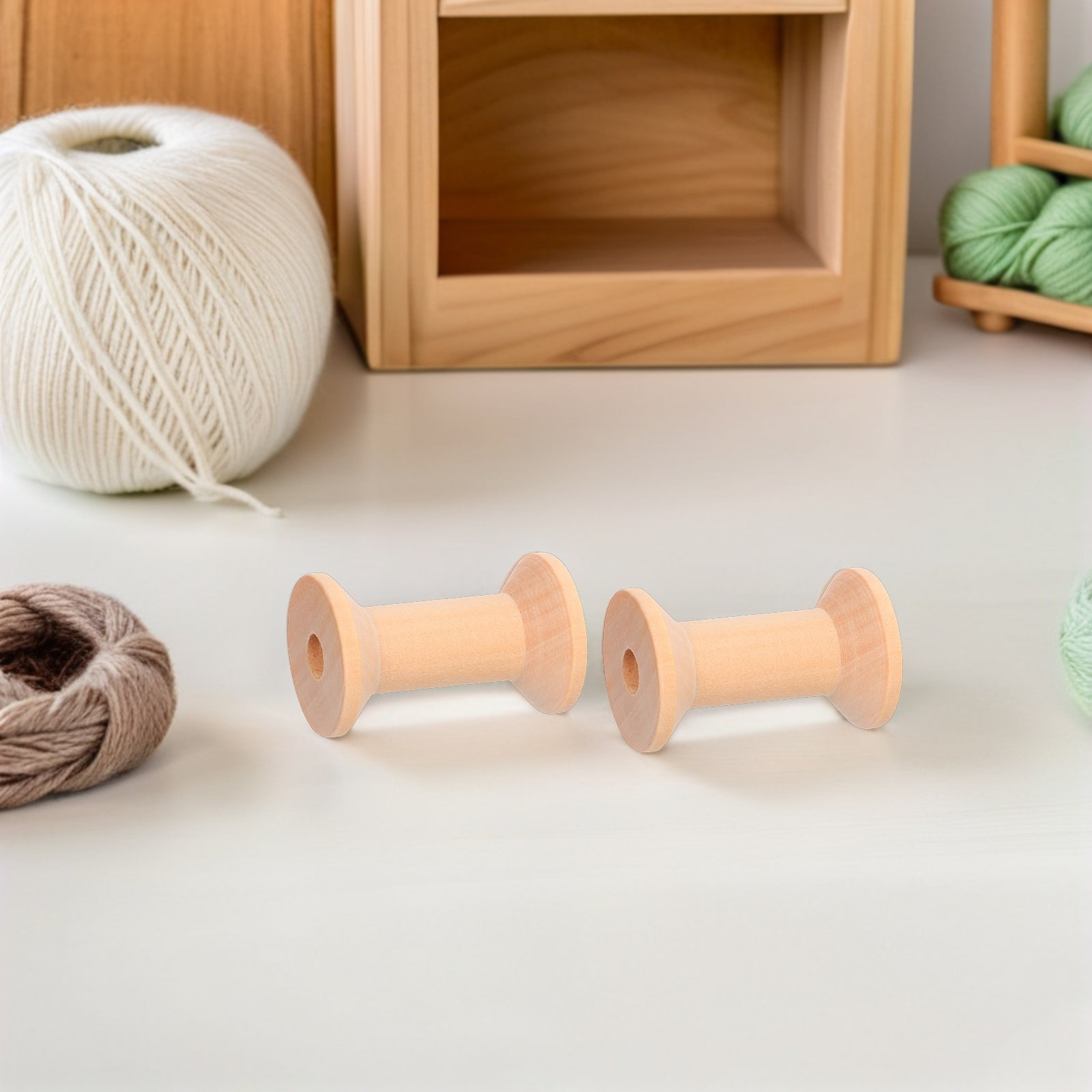 50Pcs Natural Wooden Spools Vi - Thread Bobbins Empty 评论和价格