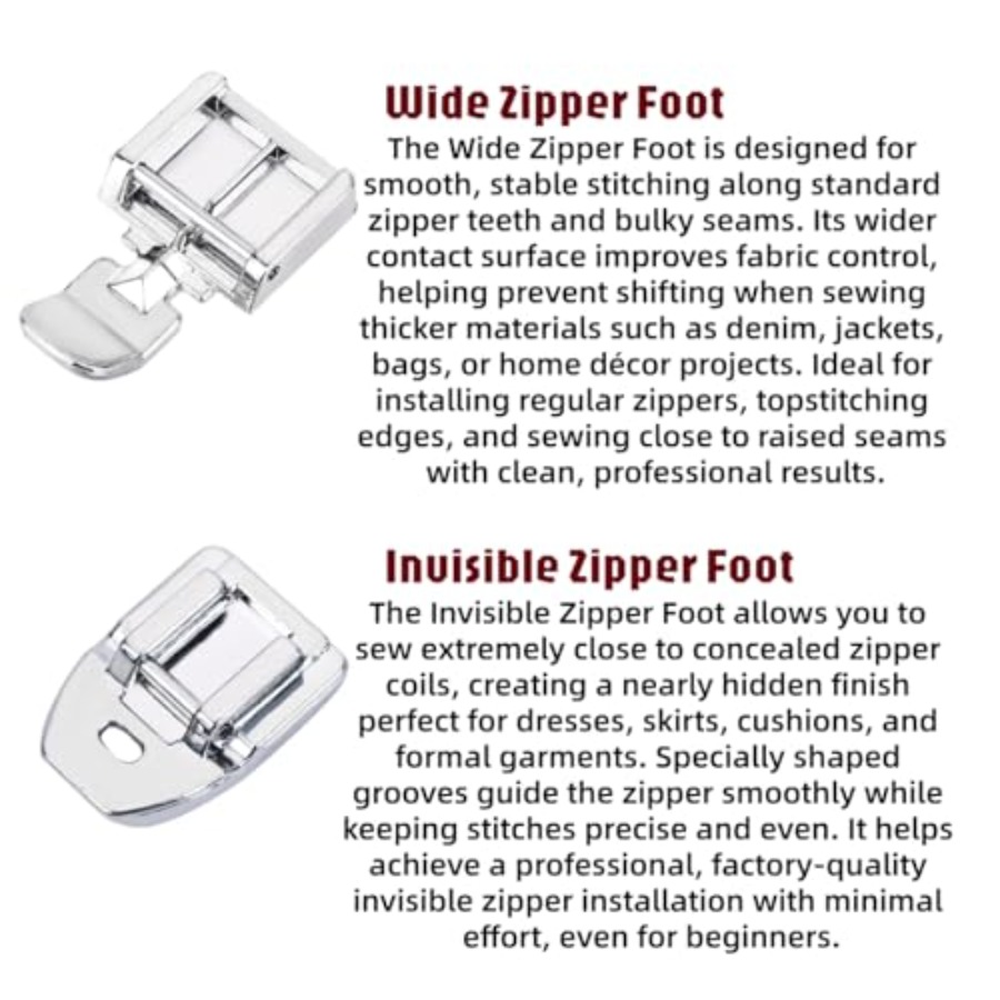 Zipper Foot Kit Includes Invis - Zipper Foot Presser 评论和价格