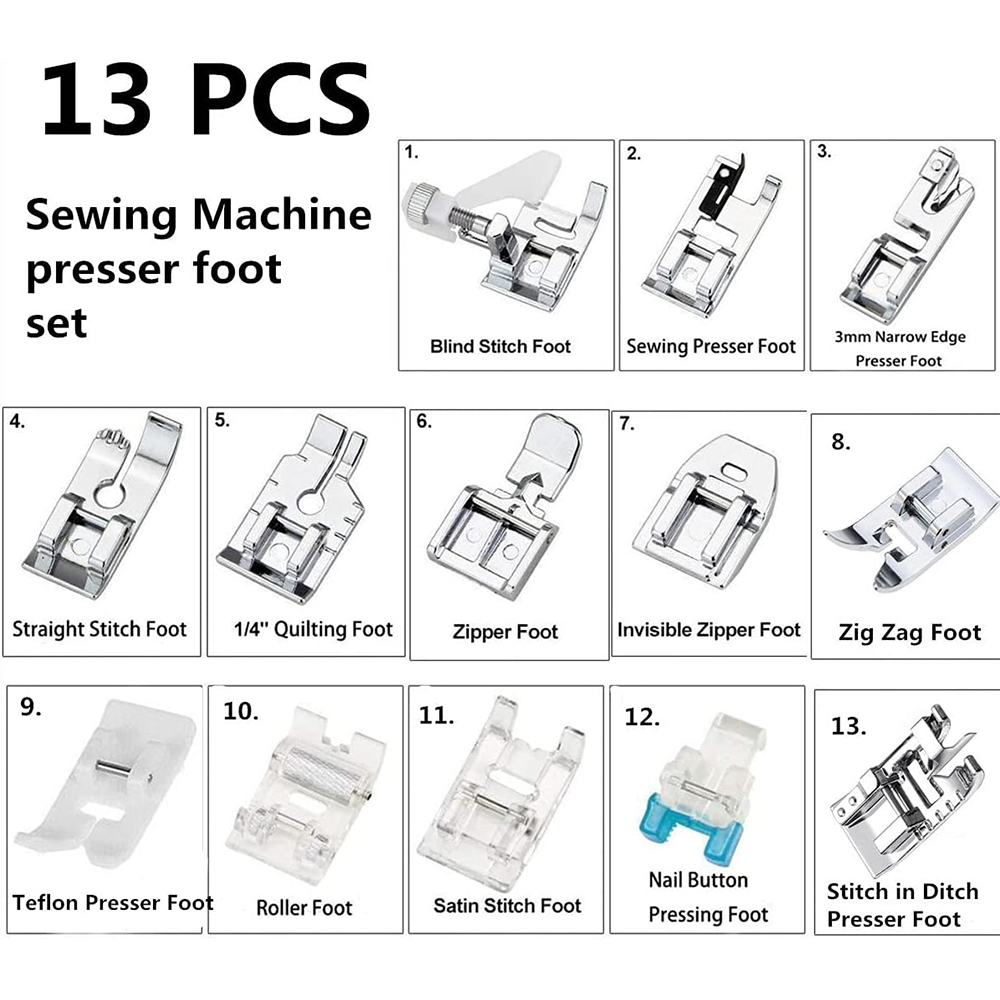 13 PCS/Box Presser Foot Set Ro - Twin Needle Stretch 评论和价格