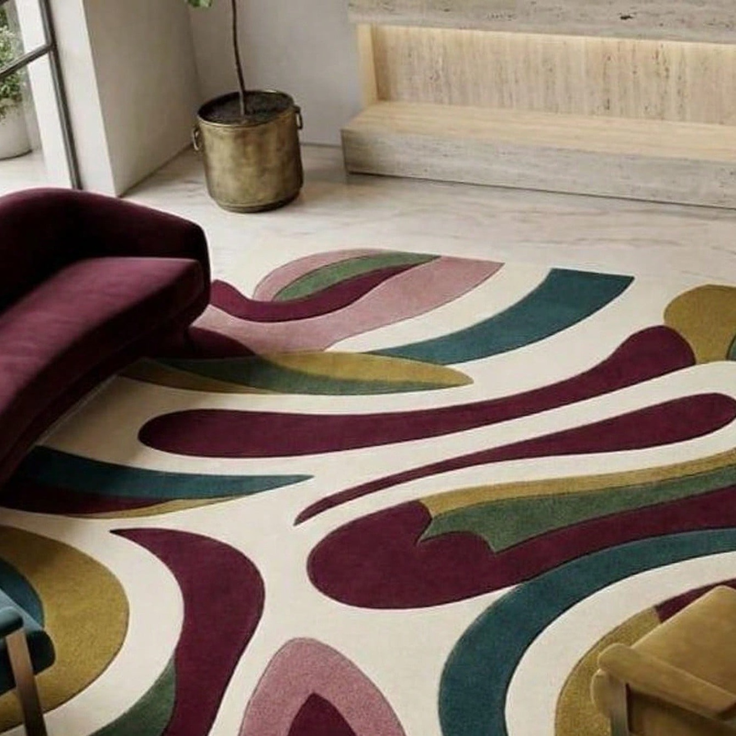 Abstract Pattern Carpet, Mid-C - Century Textile & Sewing Supply Photos 评论和价格
