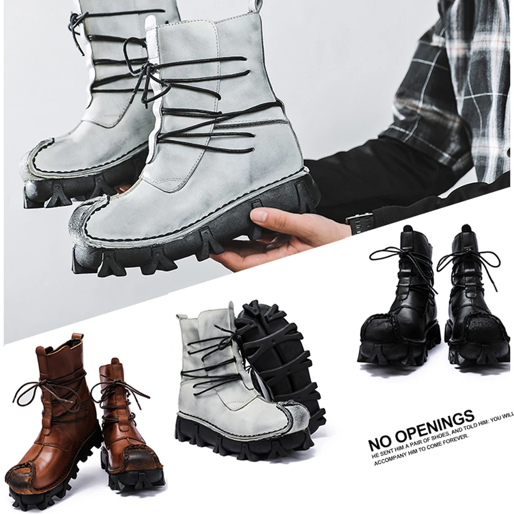 Men's Genuine Leather Skull Bo - Sewing Latex 评论和价格